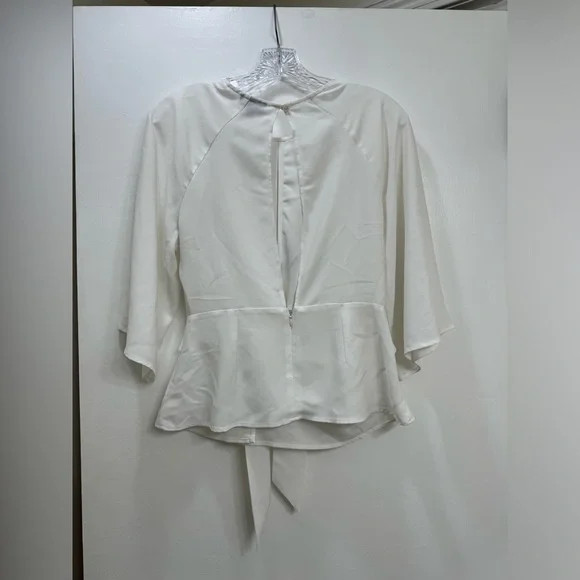 Topshop White Slouchy Knot Front Blouse - Picture 3 of 4